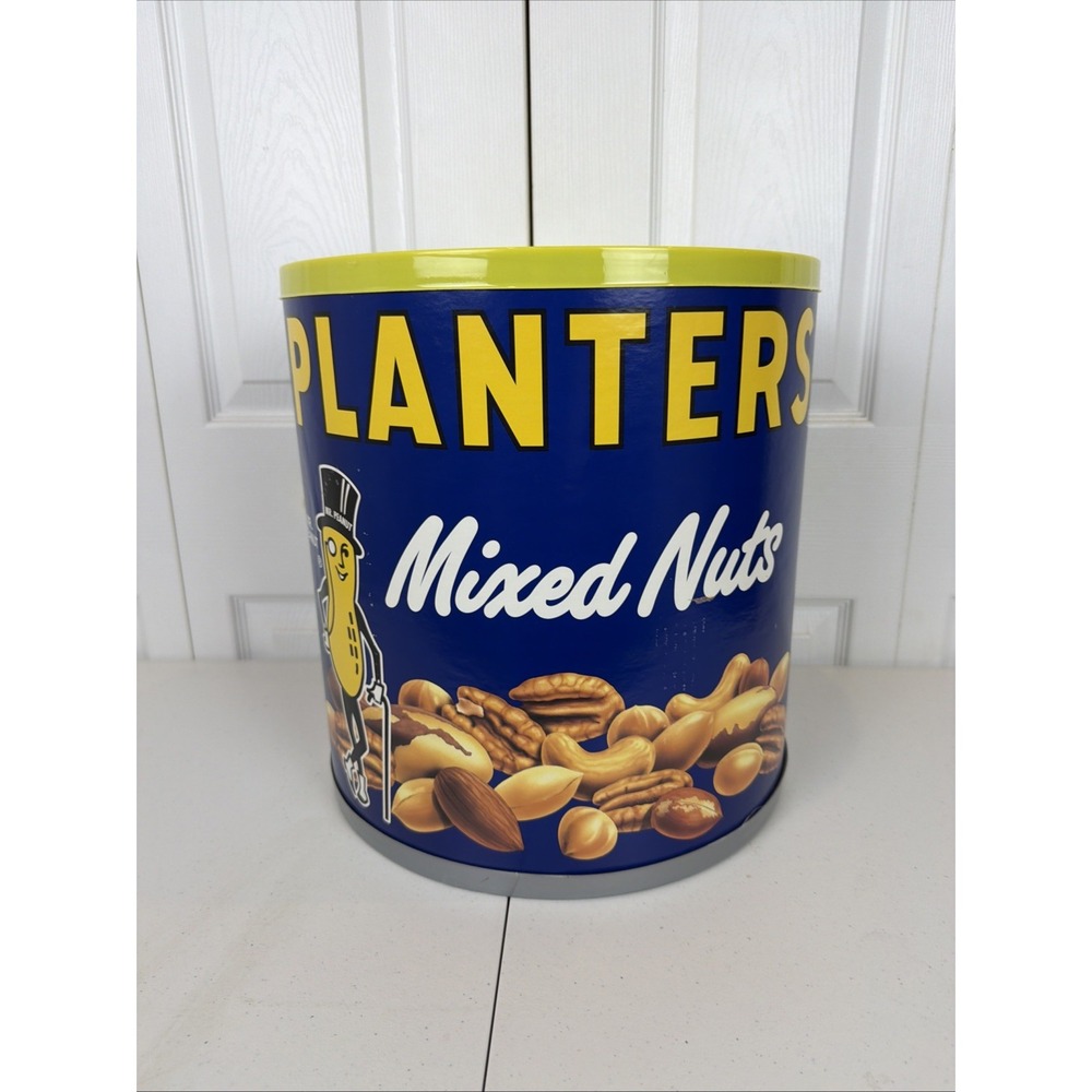 Planters Mr. Peanut Store Display Cocktail Peanuts Cardboard Can VTG 15" X 14"